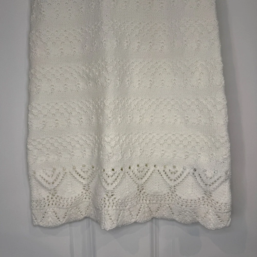 Crewcuts Girls Ivory White‎ Pointelle Knit Sleeveless Swim Coverup Dress Size 5